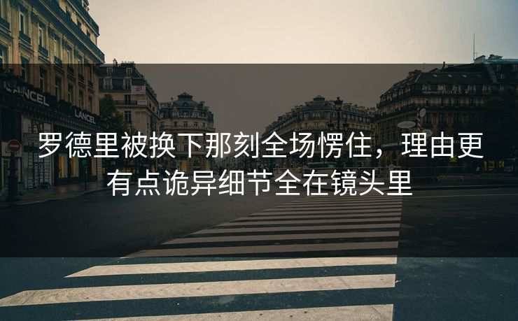 罗德里被换下那刻全场愣住,理由更有点诡异细节全在镜头里 第1张 罗德里被换下那刻全场愣住,理由更有点诡异细节全在镜头里 第1张