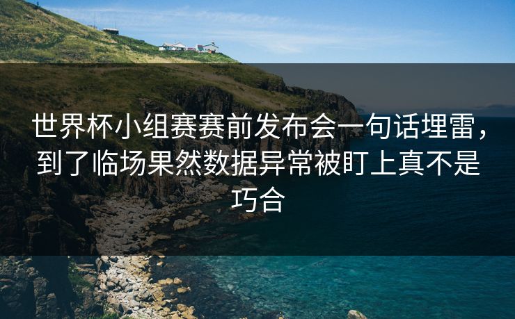 世界杯小组赛赛前发布会一句话埋雷，到了临场果然数据异常被盯上真不是巧合