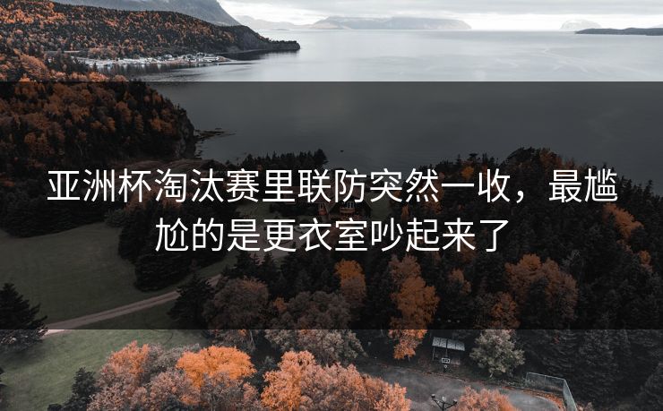 亚洲杯淘汰赛里联防突然一收,最尴尬的是更衣室吵起来了 第1张 亚洲杯淘汰赛里联防突然一收,最尴尬的是更衣室吵起来了 第1张